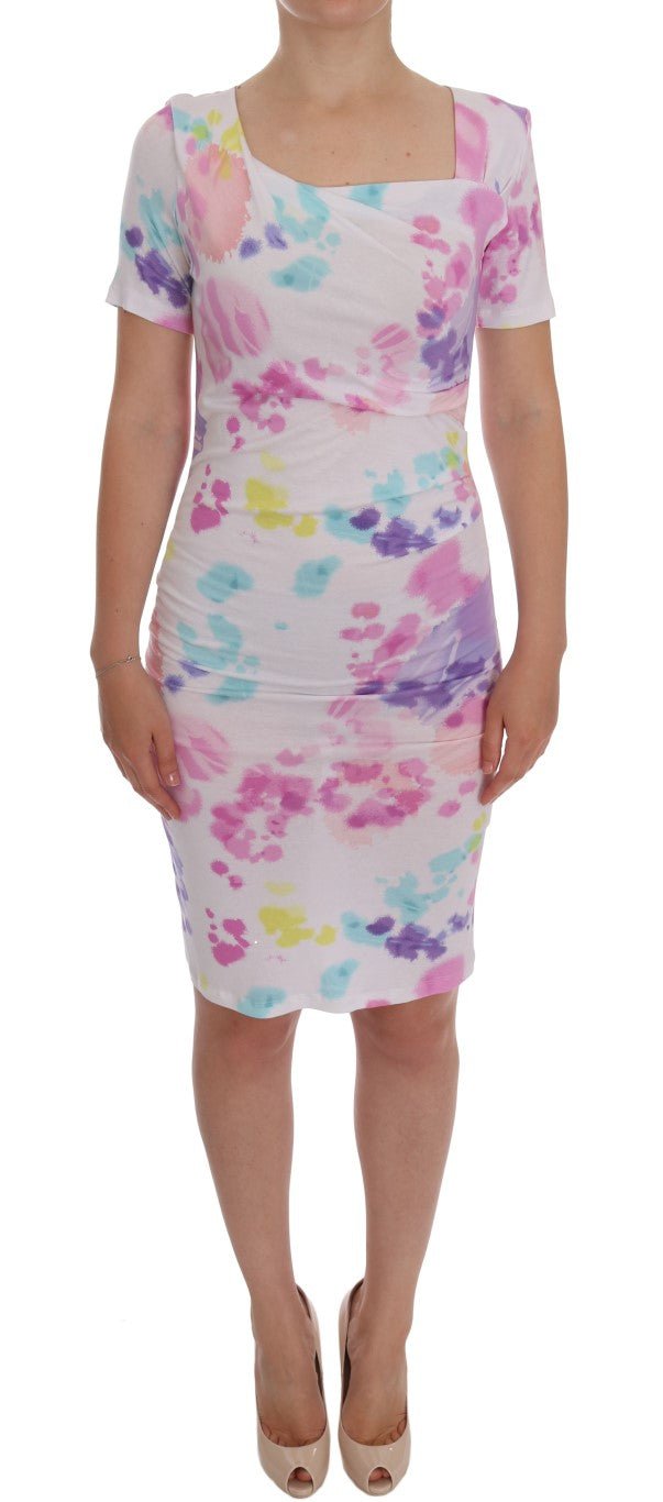Roccobarocco White Printed Pencil Sheath Dress - Fizigo